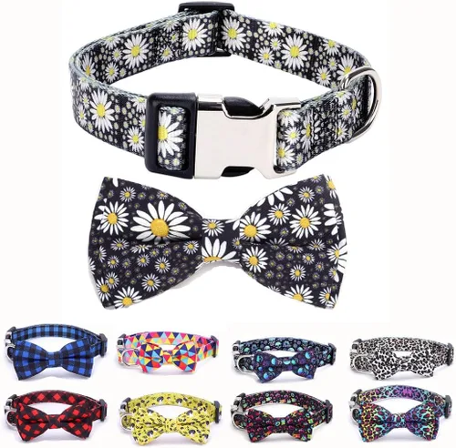 Miniatura 25 de Lindo collar para perros XS, pequeños, medianos y grandes, collar de nailon suave para mascotas, con estampado 3D multicolor, collares ajustables 5