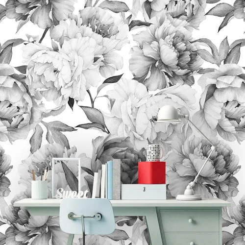 Papel tapiz removible para despegar y pegar, mural de pared autoadhesivo, patrón floral de acuarela, decoración de guardería, color personalizado,