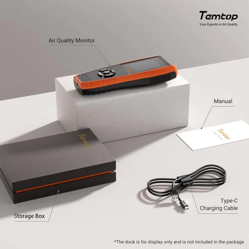 Miniatura 9 de Temtop Monitor de calidad del aire PM2.5 PM10 Contador de partículas, formaldehído, temperatura, humedad, TVOC AQI Tester para detección