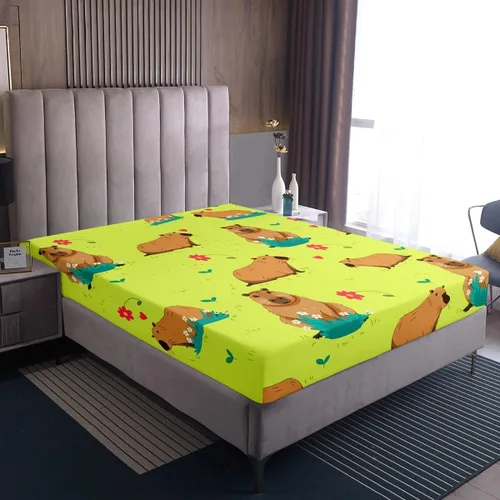 Miniatura 7 de Capybara - Juego de sábanas de regalo tamaño individual, juego de sábanas de decoración de animales kawaii Capybara para decoración de habitación