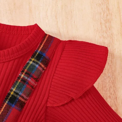 Miniatura 4 de Mameluco de Navidad para niñas recién nacidas, falda de malla de terciopelo rojo, traje de primera Navidad, regalo de Navidad