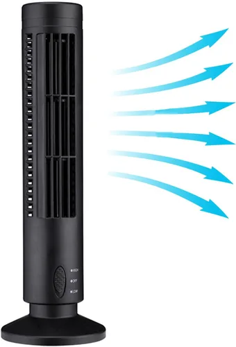 Miniatura 7 de Zetiling Ventilador de torre para dormitorio, ventilador de piso, 2 velocidades y modos de viento, mini ventilador de torre sin aspas USB