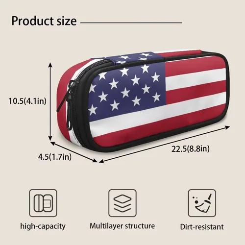 Miniatura 7 de Renewold Estuche para lápices con estampado de bandera estadounidense, para adultos, niños, adolescentes, bolsa para lápices, oficina, universidad
