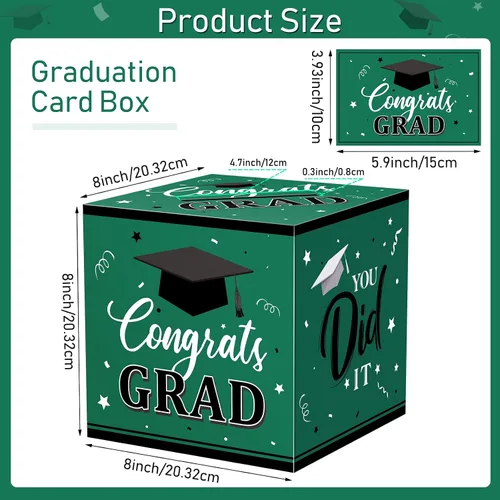 Miniatura 2 de Nezyo Caja para tarjetas de graduación con 30 tarjetas de consejo, caja de tarjetas de regalo de felicitaciones para clase de 2026, caja