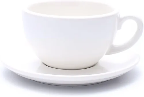 Miniatura 30 de Coffeezone Taza y Platillo de Café Espresso Doble, Cappuccino Pequeño y Café Especial, Porcelana de Hueso Nueva para Cafetería y Barista