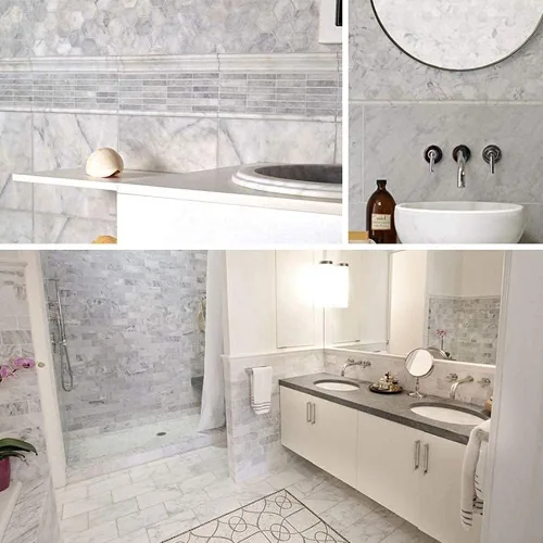 Miniatura 6 de Diflart Paquete de 15 delineadores de lápiz de mármol blanco Carrara, 3/4 x 12 pulgadas, pulido, borde de mármol, moldura de esquina, azulejos