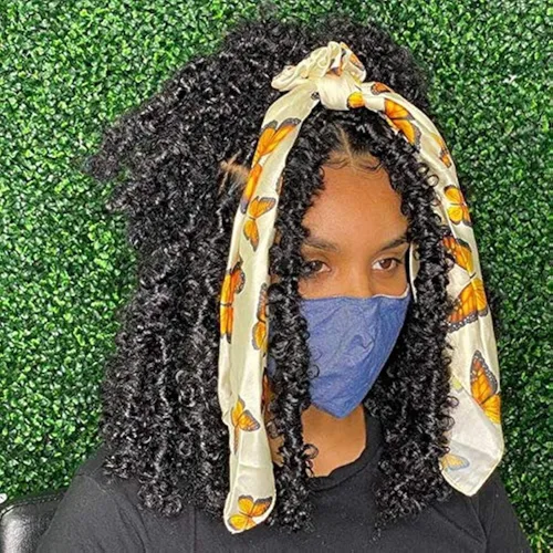 Miniatura 99 de ZRQ Butterfly Locs Cabello de Ganchillo Corto 6 Paquetes Negro Cabello Bob de Ganchillo 8 Pulgadas Locs Sintéticos Desordenados Desgastados Trenzas