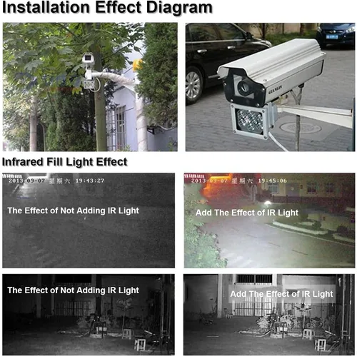 Miniatura 5 de ASHATA IR, 48 LED de visión nocturna IR luz infrarroja para cámara de seguridad CCTV y cámara IP, gran angular de 60 grados, distancia