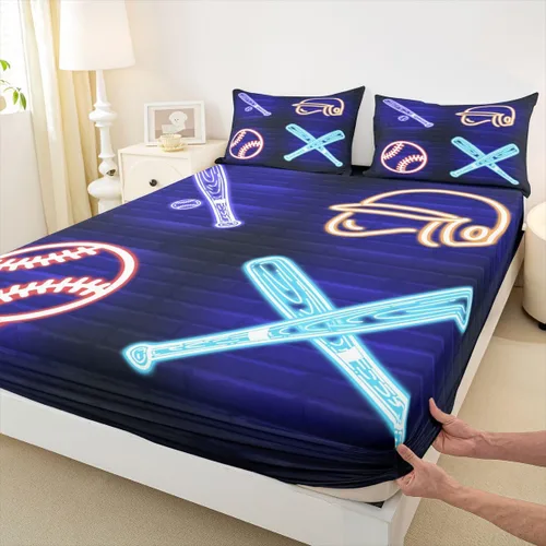 Miniatura 25 de Erosebridal Sábanas de calavera de azúcar, sábana bajera ajustable de Halloween, tamaño individual, ropa de cama de galaxia trippy morada, funda