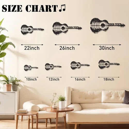 Miniatura 5 de Letrero de guitarra personalizado de metal, letrero de apellido con tema musical personalizado, decoración moderna para sala de música, letreros