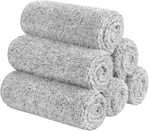 Miniatura 10 de SINLAND Toallas Faciales de Microfibra Ultra Suaves Paños de Lavado Faciales Paño Facial para Baño 12 Pulgadas x 12 Pulgadas Paquete de 6