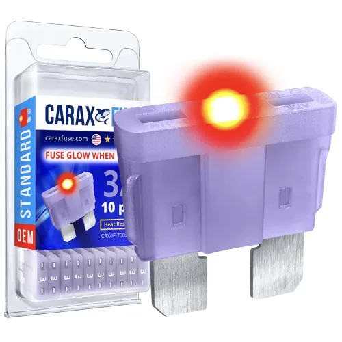 CARAX Fusible incandescente – Fusible Premium estándar/hoja regular ATC/ATO/ATS – Kit 3A 10 piezas – Fusible automotriz LED brillante al soplar –