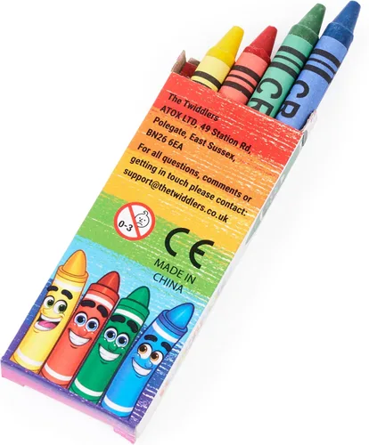 Miniatura 8 de THE TWIDDLERS Paquete de 144 mini crayones a granel (576 en total), paquete de 4 cajas de crayones para recuerdos de fiesta de niños, suministros
