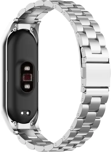 Miniatura 2 de Senter Correa de reloj de acero inoxidable Correa de repuesto para Xiaomi Mi Band 5 y Mi Band 6 Smart Watch plateado