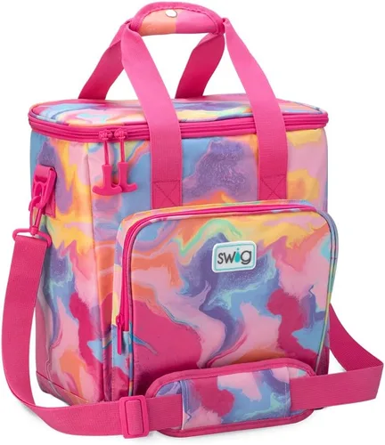 Miniatura 21 de Swig Life Bolsa térmica con triple aislamiento con cremallera, bolsa enfriadora de viaje grande con capacidad para 16-24 latas, o 6 botellas