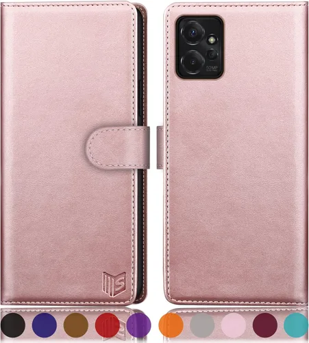 Miniatura 13 de SUANPOT Funda tipo cartera para Motorola (Moto G Power 2023) 【Bloqueo RFID】 Soporte para tarjetas de crédito, funda de piel sintética con tapa
