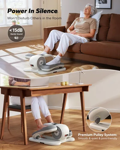 Miniatura 6 de MERACH Under Desk Elliptical Machine, Leg Exerciser While Sitting for Seniors with 12-Speeds & Remote Control, Quiet Portable Electric Seated Pedal