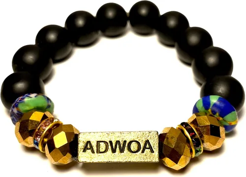 Miniatura 2 de Pulseras africanas tradicionales con nombre nacido en el día para mujeres de Ghana, materiales naturales, ajuste cómodo y holgado