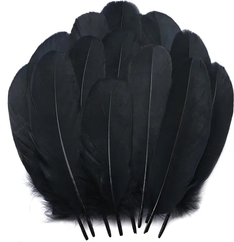 Miniatura 21 de Holmgren Plumas de Artesanía de Mardi Gras a Granel – 200 piezas Plumas de Ganso Grandes de 5-6 pulgadas para Decoración de Mardi Gras Carnaval