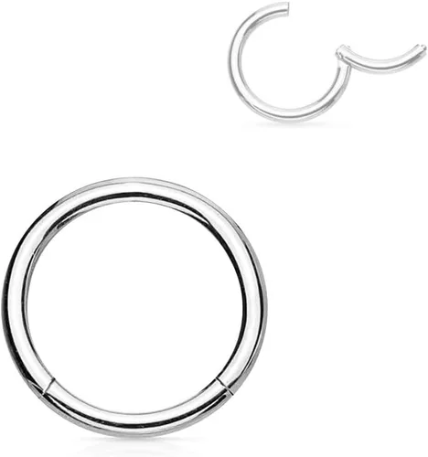 Miniatura 87 de Forbidden Body Jewelry - Piercing para la nariz de acero quirúrgico 316L con bisagra, 14G, 16G, 18G, diámetro de 15/64, 5/16, 25/64, 15/32 pulgadas