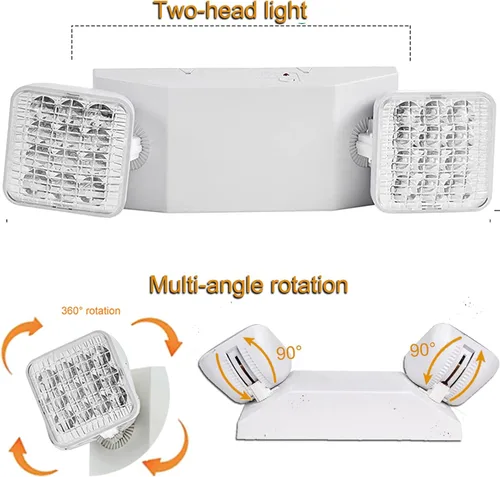 Miniatura 3 de Luces LED de emergencia para fallos de energía en el hogar, paquete de 24 con batería de respaldo, lámpara de emergencia comercial de doble cabezal