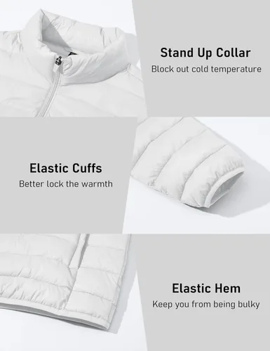 Miniatura 6 de MAGCOMSEN Chaqueta acolchada para hombre, abrigo de invierno ligero y cálido, repelente al agua, chaqueta aislante a prueba de viento