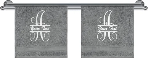 Miniatura 32 de Toallas con monograma, calidad de hotel y spa, supersuaves, altamente absorbentes, 100% algodón turco auténtico, juego de 2 toallas de baño