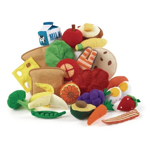 Miniatura 4 de Excellerations Alimento de peluche para niños pequeños, paquete de 25 piezas, juguetes educativos, juguete de comida para jugar, regalo, juego