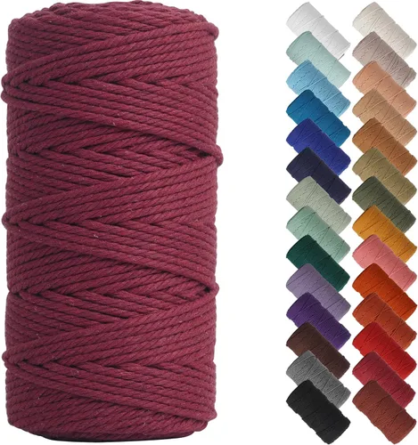 Miniatura 130 de NOANTA - Cuerda de macramé color beige natural, 1/8 pulgadas (3 mm) x 109 yardas (100 metros), cuerda de algodón colorido para colgar en la pared