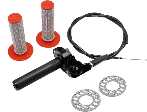 Miniatura 2 de Agarre del acelerador para motocicleta de 7/8 pulgadas, 0.866 in, torcida rápida de aluminio CNC con cable de acelerador y agarre para manillar