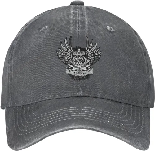 Miniatura 2 de Cowboy Hat Trendy Hats for Man and Women Djustable Four Season Outdoor Baseball Cap of Hell Skull with Angel Deep Heather
