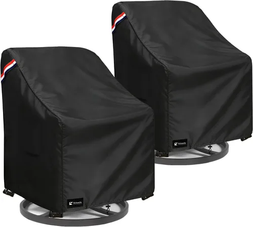 Miniatura 2 de Paquete de 2 fundas para mecedoras de exteriores, resistentes al agua, para sillas mecedoras de patio de 26 pulgadas de ancho x 32.5 pulgadas