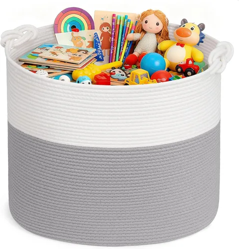 Miniatura 15 de Goodpick Canasta de Almacenamiento de Juguetes de 17"x16" para Niños, Decoración del Hogar Sala de Estar, Canasta de Regalos para Bebé Varón