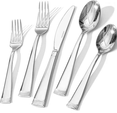 Miniatura 11 de Juego de cubiertos KINGSTONE, juego de 65 piezas para 12, juego de cubiertos de acero inoxidable 18/10 con borde perlado, utensilios para cocina