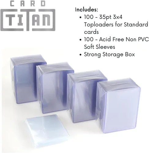 Miniatura 4 de CARD TITAN PRO - Cargadores superiores estándar de 3 x 4 pulgadas y fundas suaves de 35 puntos, calidad premium, ultra transparentes, cargadores