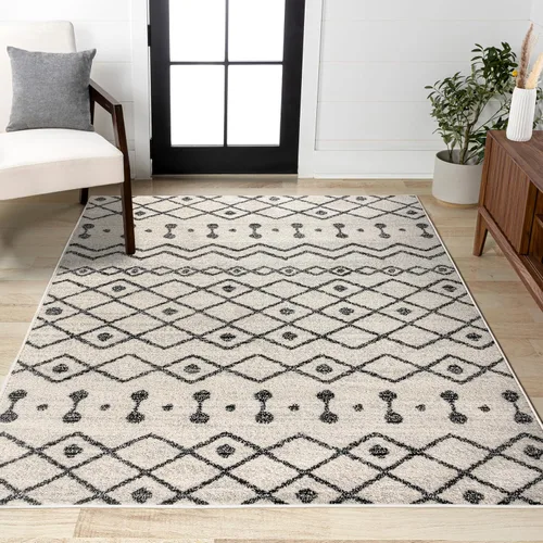 Miniatura 11 de JONATHAN Y Aksil - Alfombra marroquí Beni Souk negro/crema, 2 x 8 pies, bohemio, escandinavo, fácil limpieza para sala de estar, dormitorio, cocina