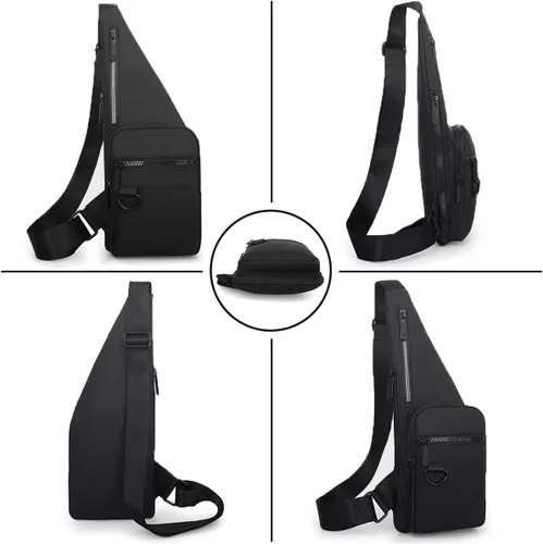 Miniatura 4 de Bolso bandolera delgado cruzado en el pecho, mochila de hombro antirladrón, bolsa de bolsillo personal, riñonera para viajes y deportes