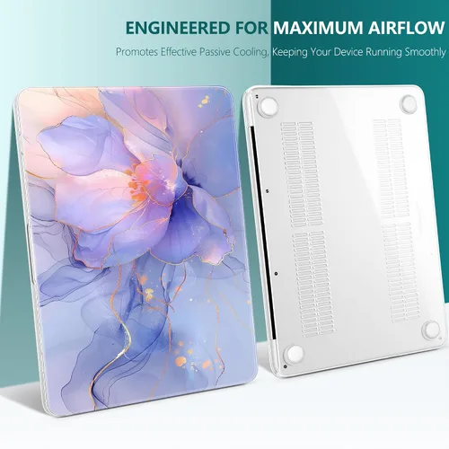 Miniatura 8 de TWOLSKOO Funda para MacBook Neo de 13 pulgadas 2026 A3404 A18 Pro Chip, carcasa rígida de plástico con adaptador tipo C, 2 fundas para cámara web