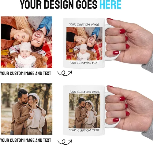 Miniatura 6 de Taza de café personalizada – Taza de cerámica personalizada con foto, texto o logotipo Taza de té personalizada con foto o mensaje Idea