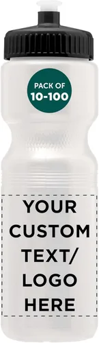 Miniatura 9 de DISCOUNT PROMOS Juego de botellas de agua de plástico personalizadas de 28 onzas, 10/50/100, paquete personalizado a granel, perfectas