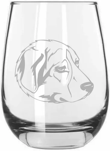 Miniatura 343 de Sakhalin Husky Dog - Copa de vino grabada personalizada de 15.25 onzas sin tallo