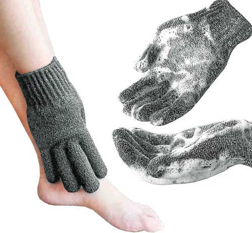 Miniatura 13 de MIG4U Guantes Exfoliantes para Ducha, Guantes de Baño para Lavado Corporal, Eliminación de Piel Muerta, Esponja Loofah de Limpieza Profunda