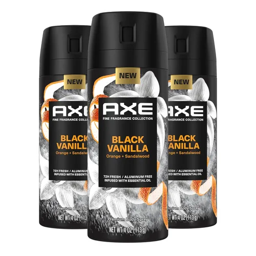 Miniatura 10 de AXE Fine Fragrance Collection - Aerosol corporal de alta calidad, vainilla negra con naranja + sándalo con protección contra olores 72H, sin