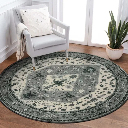 Miniatura 26 de Lahome Alfombra tribal bohemia de 2 x 3 pies, alfombra verde pequeña para entrada, suave, antideslizante, lavable, alfombra de baño bohemia de pelo