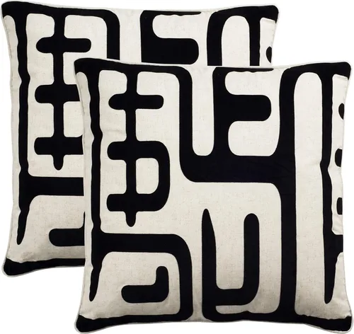 Miniatura 3 de Safavieh Pillow Collection - Almohada decorativa de maíz, 22 pulgadas, color negro, juego de 2