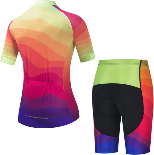 Miniatura 2 de Conjunto de pantalones cortos de ciclismo para mujer, traje de bicicleta acolchado para mujer