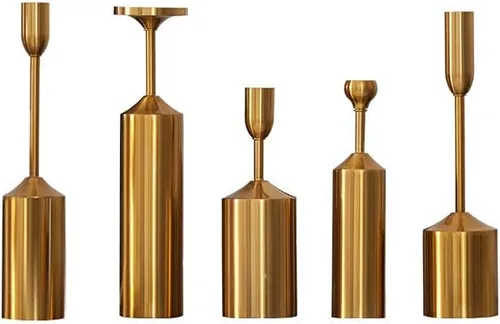 Miniatura 8 de Vidisan Candelabros plateados de 3 brazos, candelabros de cristal, centros de mesa de cristal para bodas, adornos de candelabro de gabinete de Plata
