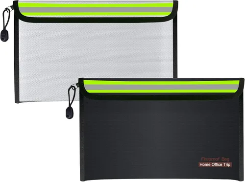 Miniatura 5 de Fireproof Document Bag with Zipper Home Office Travel Fireproof Safe Storage for A4 Document File Cash Valuables Jewelry Passport Currency Tablet