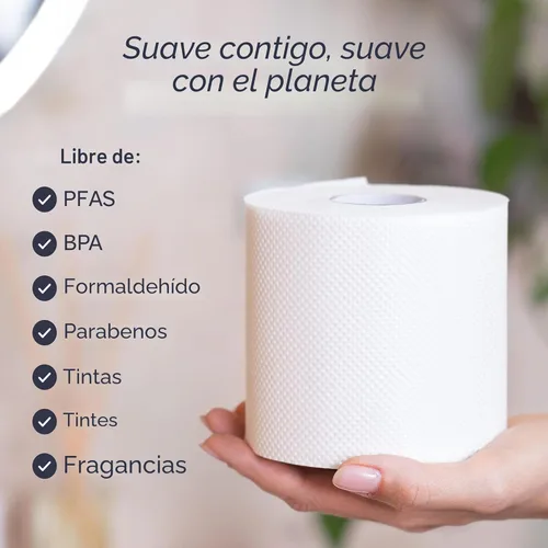 Miniatura 3 de Betterway Papel higiénico de bambú de 3 capas, papel higiénico sostenible, 12 rollos dobles y 360 hojas por rollo, seguro para sépticos, orgánico