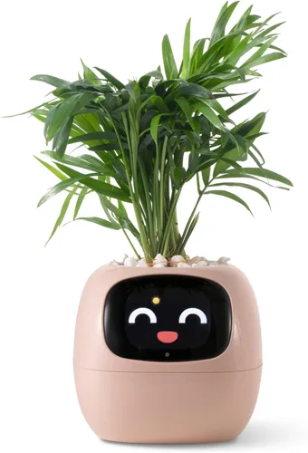 Miniatura 16 de PLANTSIO Plantera inteligente para mascotas con robot de orientación en el cuidado de plantas con emojis, adorable compañero de plantas con rica